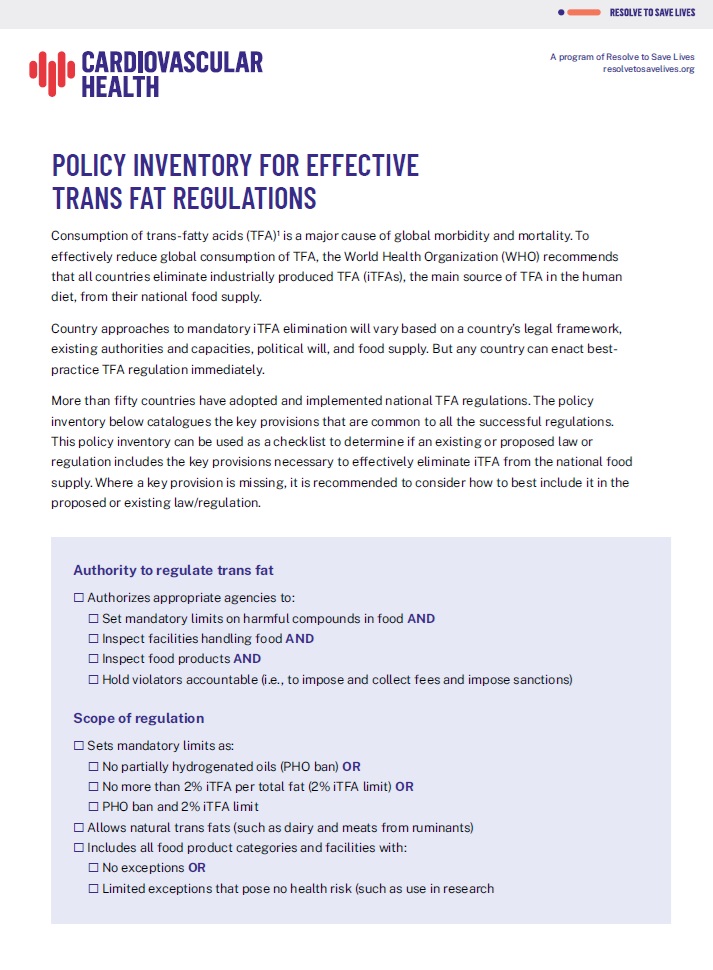 TFA regulation checklist