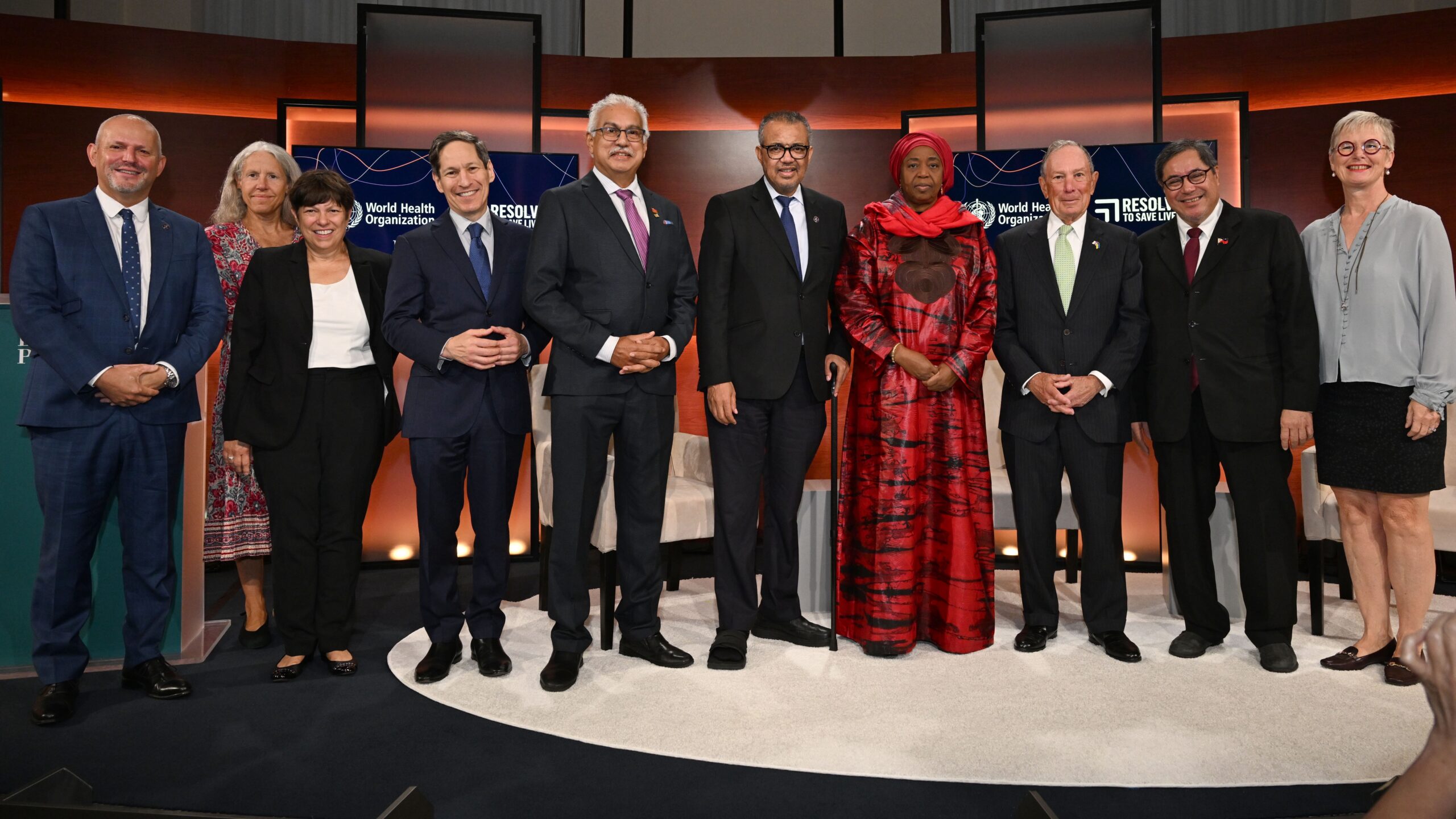 Mike Bloomberg and Dr. Tedros at the WHO Hypertension Breakfast with Health Ministers.